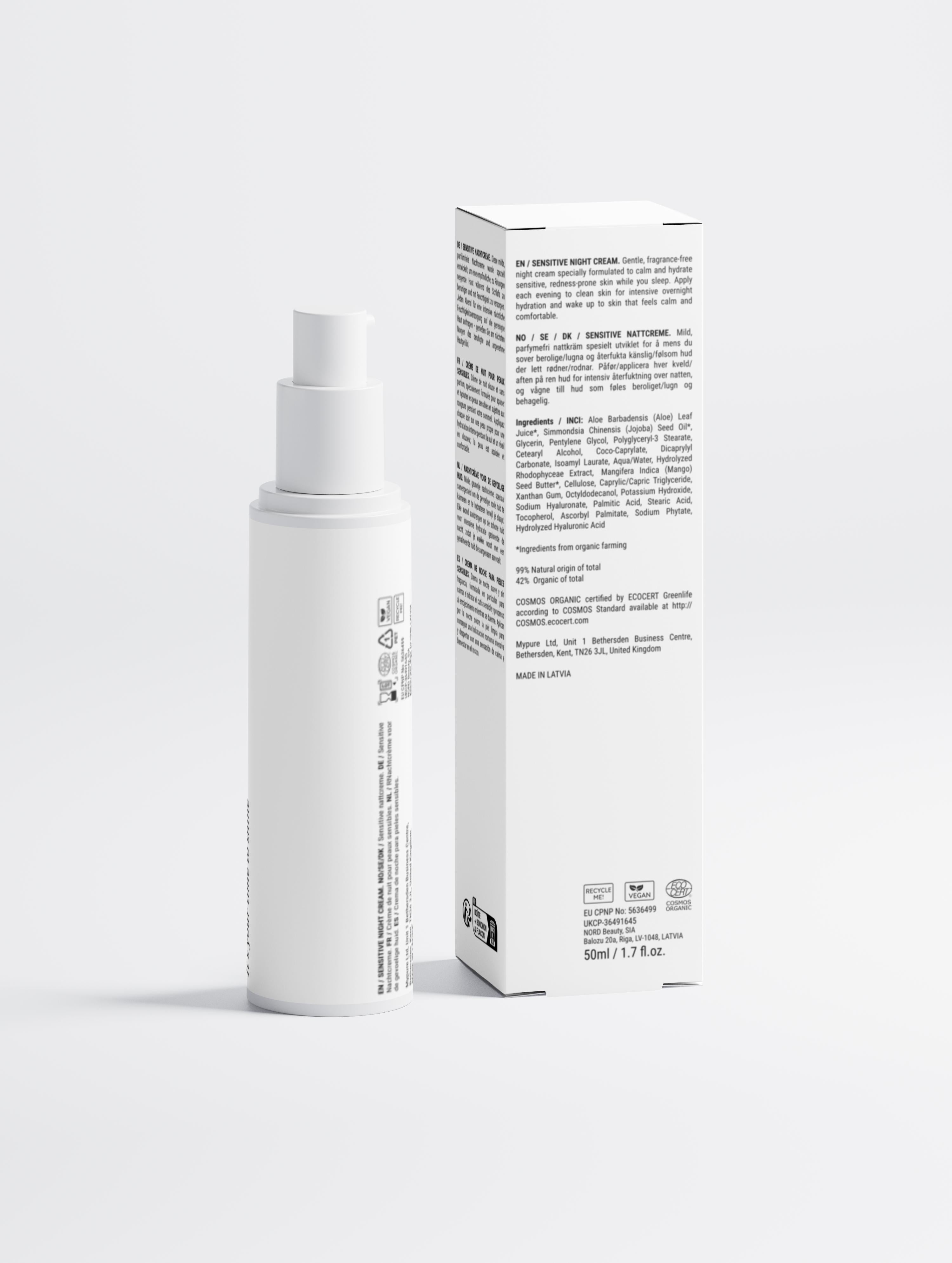 Rosto - Creme de Noite para Pele Sensível, Sem Perfume