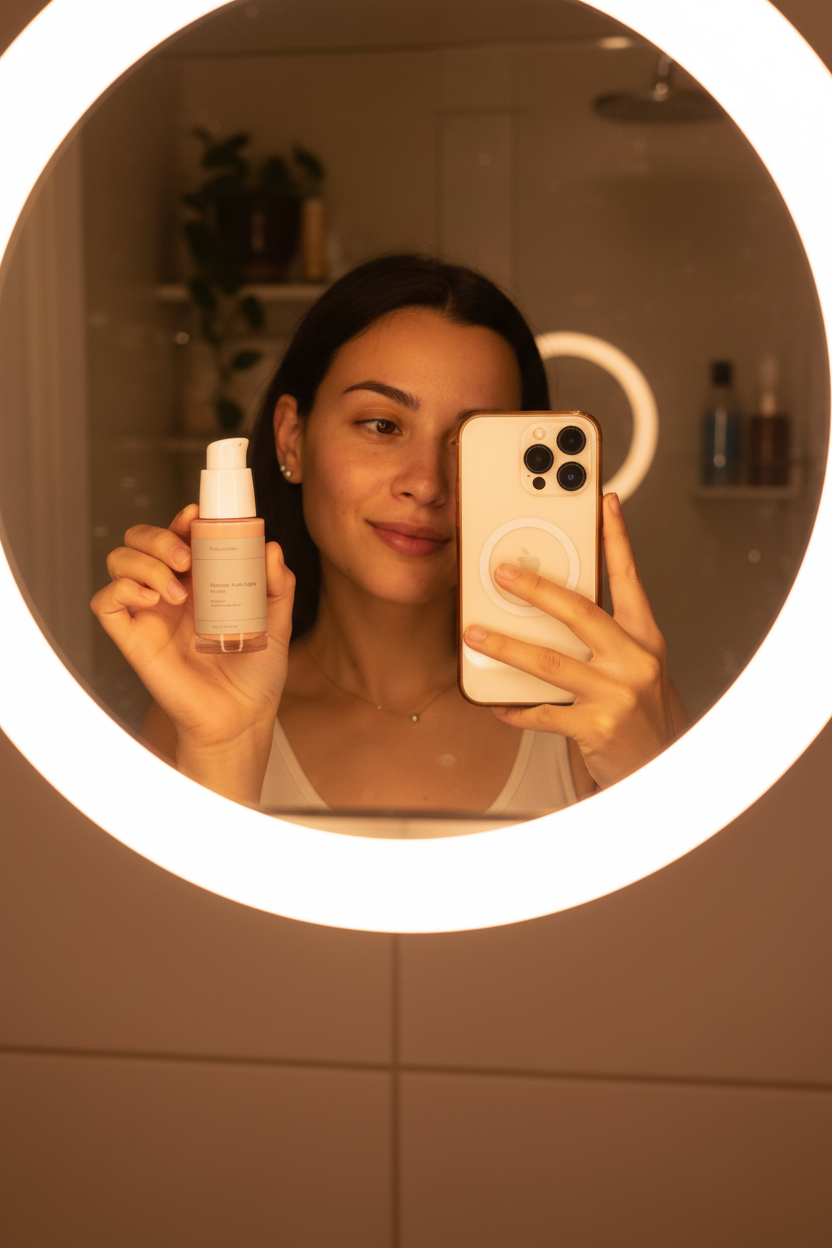 GRWM — mão com telemóvel