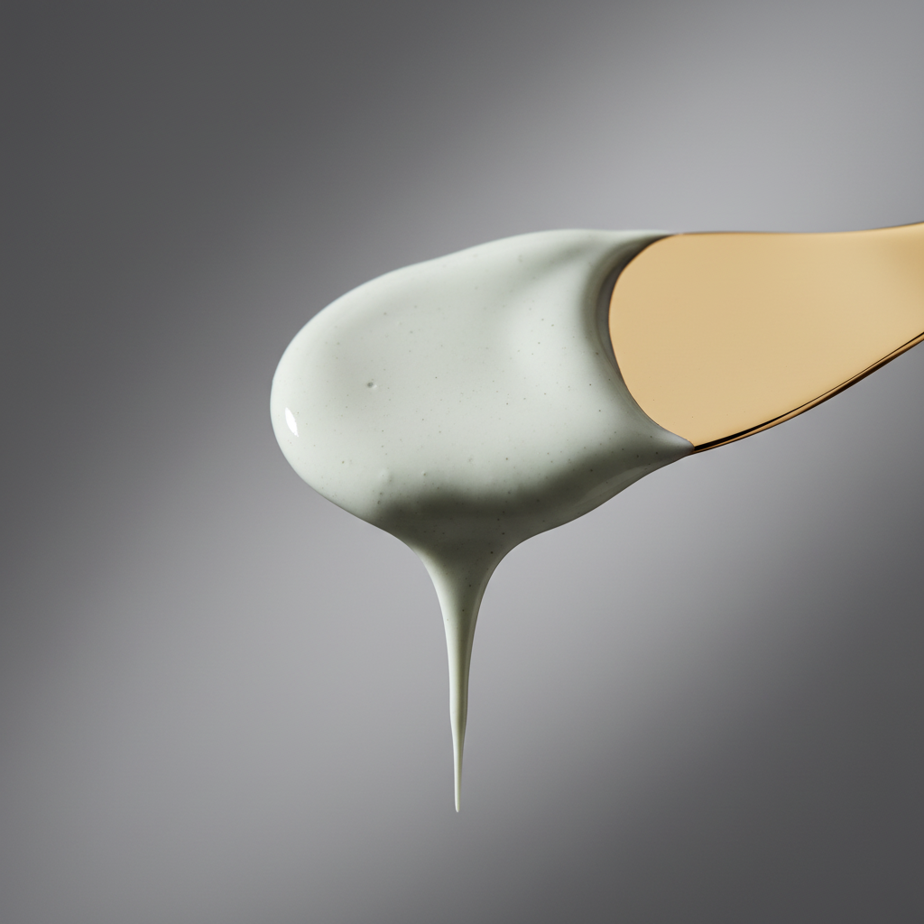 Clay Mask texture - gold spatula drip editorial