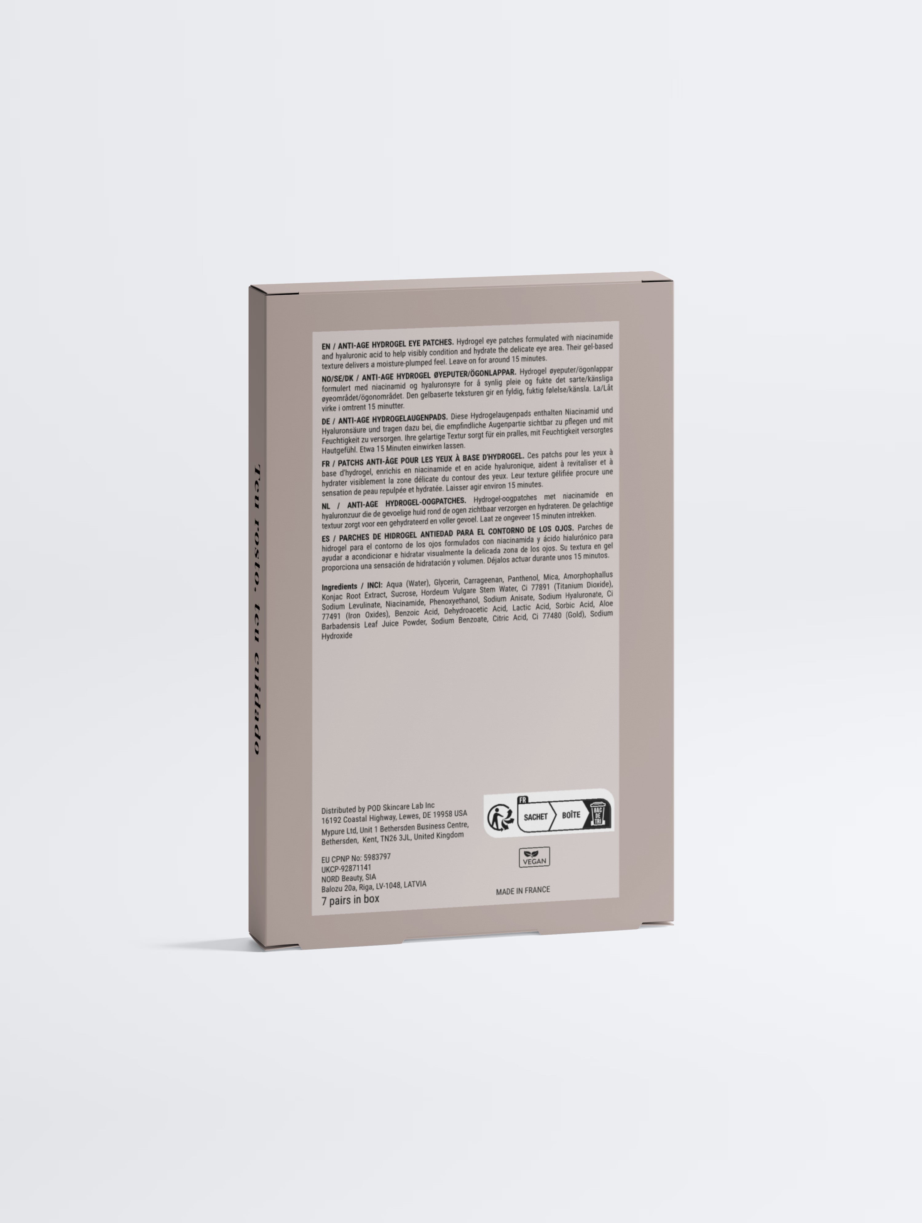 7 Pares de Patches de Hidrogel Anti-Idade para os Olhos